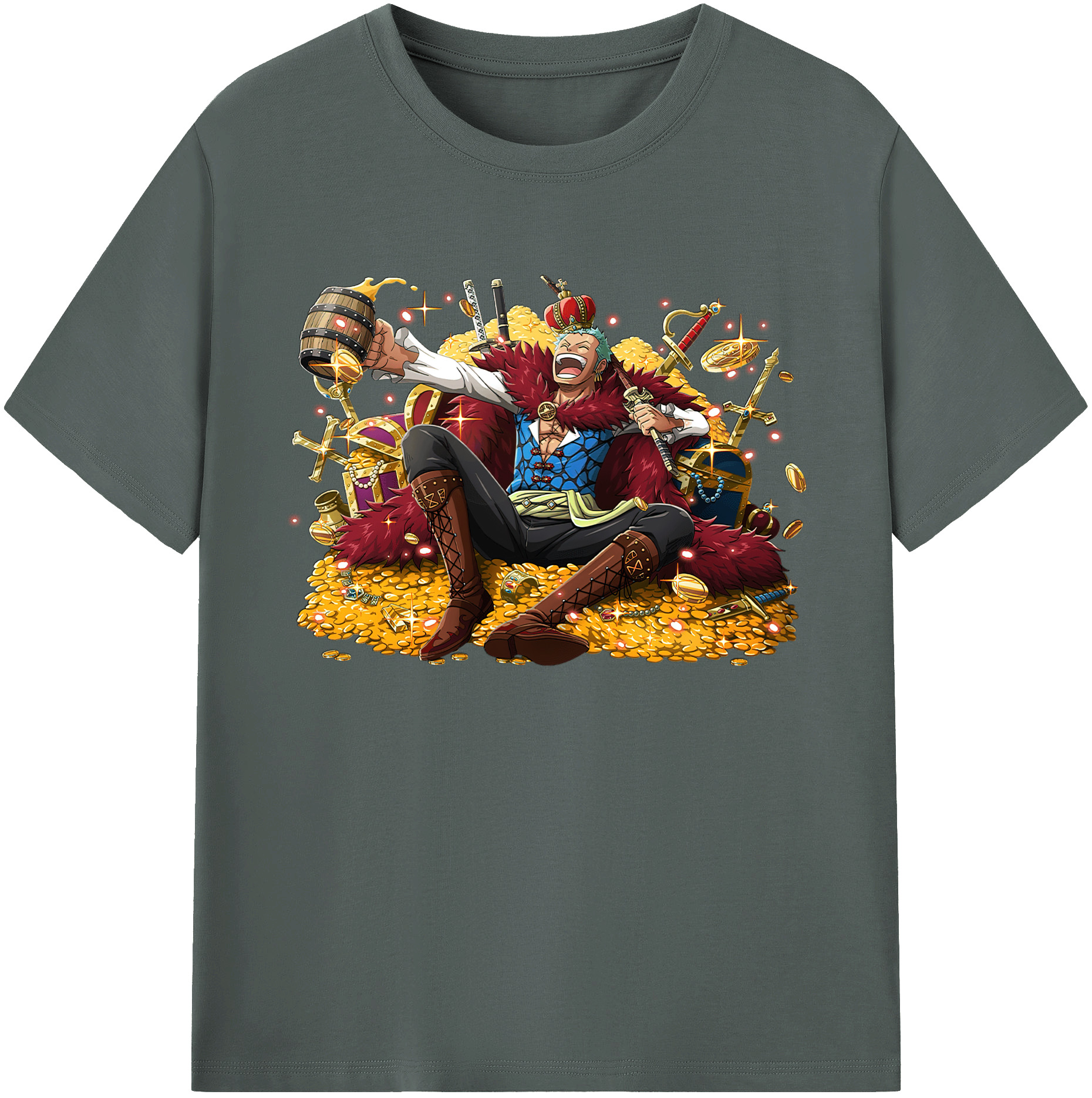ワンピース ロロノア・ゾロ ONE PIECE Roronoa Zoro 綿100％ メンズ半袖Tシャツ｜肌触りやわらか＆通気性